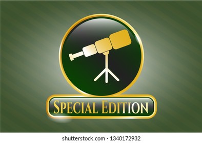  Golden badge with telescope icon and Special Edition text inside