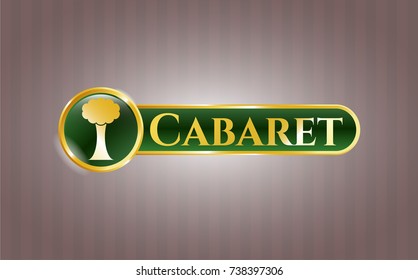  Golden badge with tree icon and Cabaret text inside