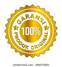 Der goldene Badge Vektor garantiert, dass das Originalprodukt 100 % HD in Indonesien ist.

ini Bahasa:
"Vektor lencana emas menjamin produk asli 100 persen HD"