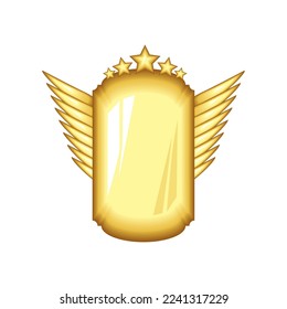 golden badge vector icon isolated