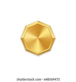 Golden badge. Vector illustration