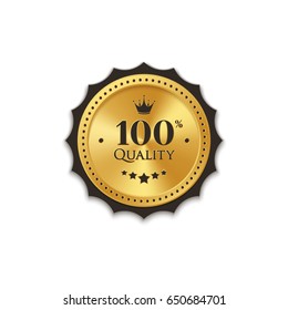 Golden badge. Vector illustration