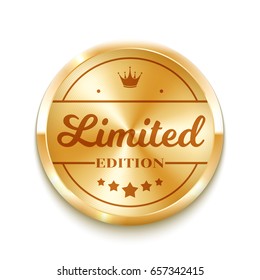 Golden badge. Vector illustration