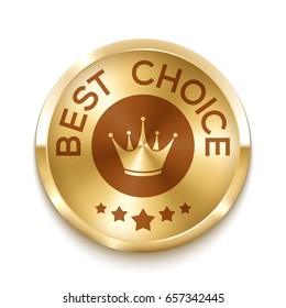 Golden badge. Vector illustration