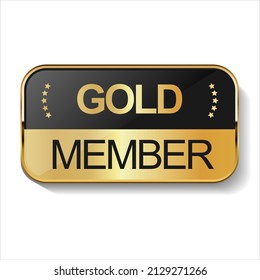 Golden badge VIP golden member retro design