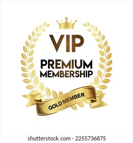 Golden badge VIP golden member retro design 
