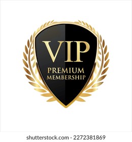 Golden badge VIP golden member retro design