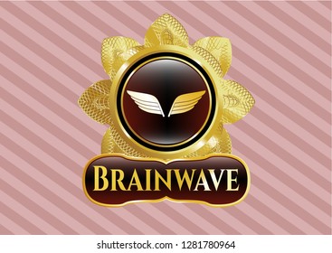  Golden badge with wings icon and Brainwave text inside