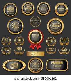 Golden badges and labels collection 