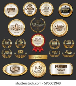 Golden badges and labels collection 