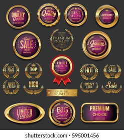 Golden badges and labels collection 