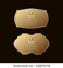 golden badges template, Luxury premium golden badges and labels Premium Vector