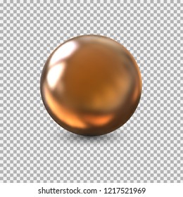 Golden Ball .Abstract metal sphere