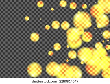 Golden Ball Background Transparent Vector. Dot Stardust Template. Pattern Illustration. Gold Bokeh Firework Card. Black Happy.