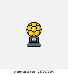 Golden ball icon flat vector design