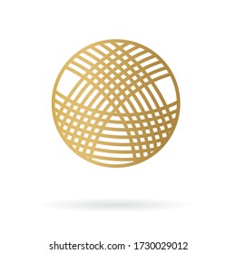 golden ball of yarn icon- vector illustration