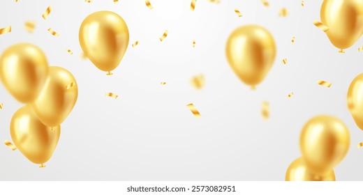 golden balloon background for festival decoration elegant vector illustration party