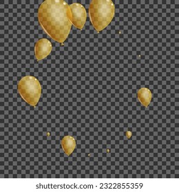 Goldener Ballon Hintergrund Transparenter Vektorgrafik. Balloon Gift Illustration. Gold Light Überraschung. Helium Fly Card.
