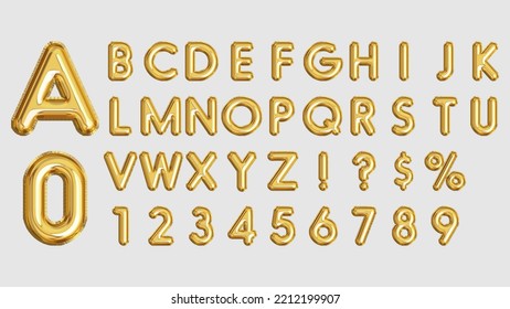 Golden Balloon Letters And Numbers
 svg