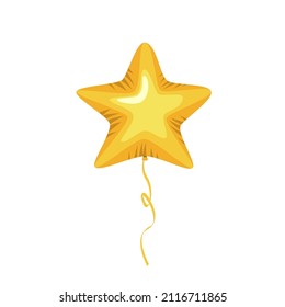 Golden balloon in the shape of a star.