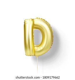 Golden balloons letters from foil. 3d vector realistic.D