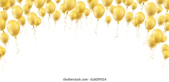 Golden balloons on the white background. Eps 10 vector file.