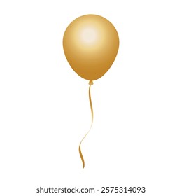 Golden balloons protected on white