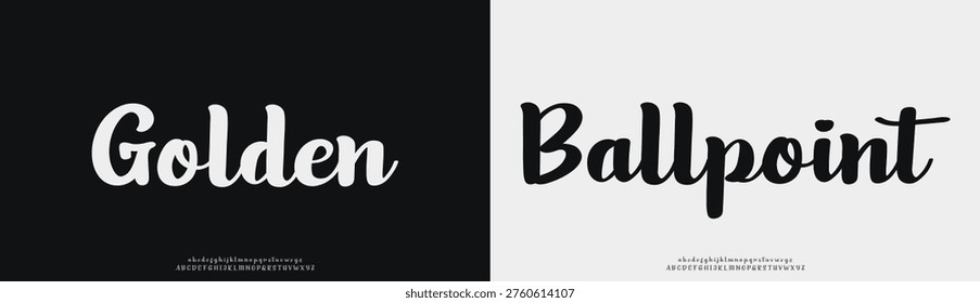 Golden Ballpooint, Script Font Calligraphy Logotype Brush Font Type Font lettering handwritten
