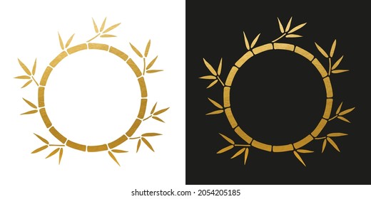 Goldener Bambusrahmen - Vektorgrafik 