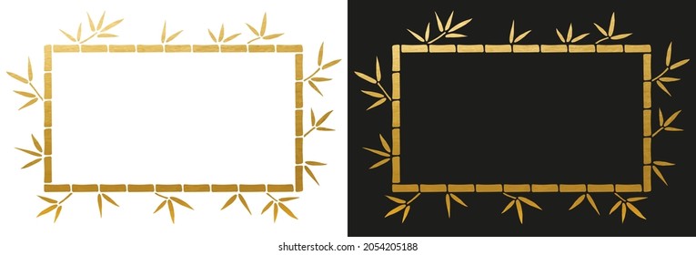 Golden Bamboo Frame - Vector Decoration 
