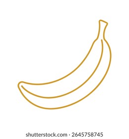 
Ícone De Contorno De Banana Dourada Sobre Fundo Branco