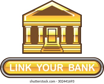 Golden bank Link Your Bank Button Glossy