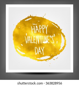 Golden banner happy Valentine's day. Vector illustration