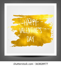 Golden banner happy Valentine's day. Vector illustration