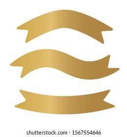 golden banner ribbon template - vector illustration