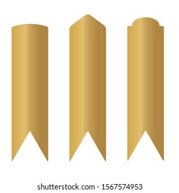 golden banner ribbon template - vector illustration