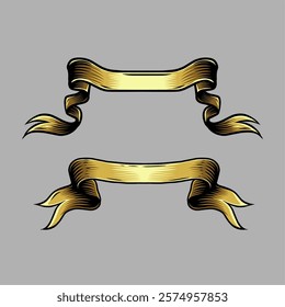 golden banner golden ribbon vector