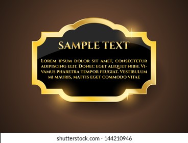 Banner dorado con texto de ejemplo