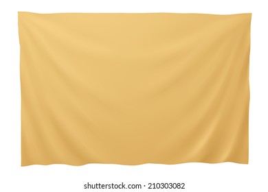 Golden banner, vector illustration. Isolated on white