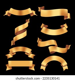 golden banners lable for text and promotion elements