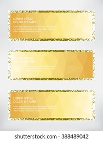 Golden banners set.Gold backgrounds.Vector illustration.