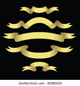 Golden Banners With Space For Text