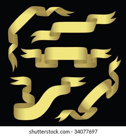 Golden Banners With Space For Text (vector). In the gallery also available XXL jpeg image made from this vector