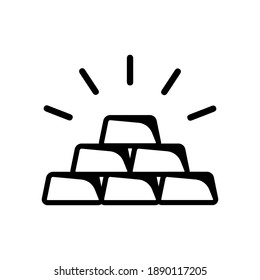 Golden bar black line vector icon.