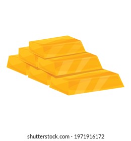 Golden bar pile icon. Cartoon of Golden bar pile vector icon for web design isolated on white background
