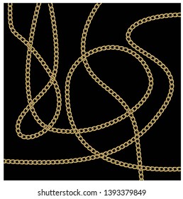 golden baroque chain design vector