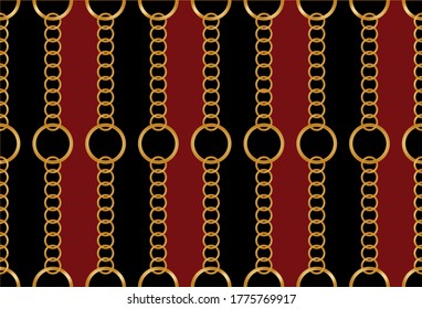 Golden Baroque Chains Pattern.Vector design for Fashion Prints and Backgrounds.