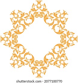 Golden Baroque Frame Pattern. Vector design for fashion prints and backgrounds.