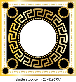 Golden Baroque Frame Pattern. Vector design for fashion prints and backgrounds.