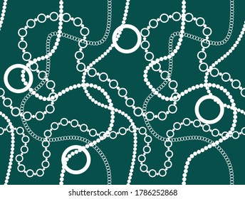 Golden Baroque Motif with Chains Pattern.Vector design for Fashion Prints and Backgrounds.
